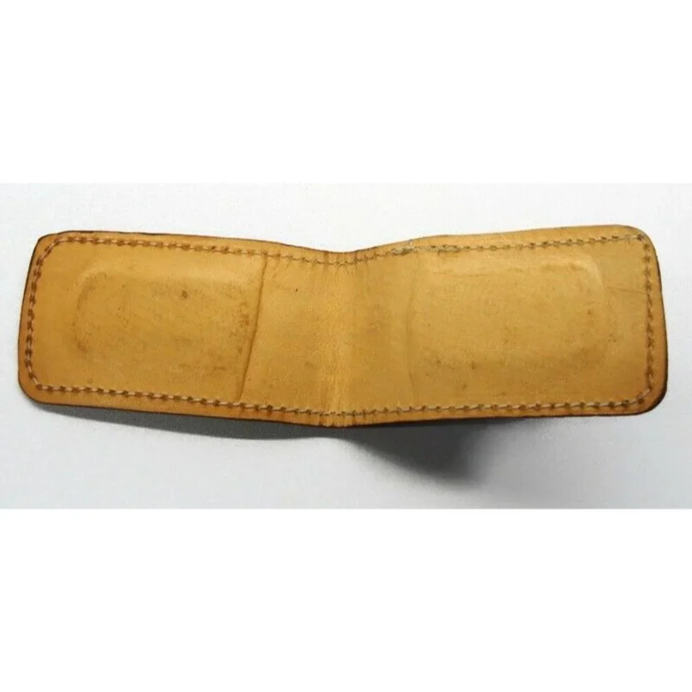 Leather Money Clip Textured Monogrammed 